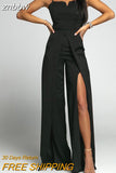 znbbw Fashion Overalls Women Summer Sexy Fashion Commuter Sling Jumpsuit Elegant Strapless Backless Slit Straight Pants Romper