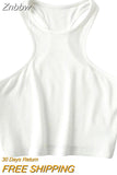 Znbbw Women Racer Back Slim Fit Rib Tank Top