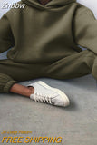 Znbbw Women Tracksuit Solid Casual Long Sleeve Sweatershirts with Trousers Suit Sports Hoodie Sportswear Winter 2023 Two Piece Sets