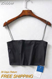 Znbbw Summer Women's Crop Top Sexy Elastic Cotton Camis sleeveless Short Tank Top Bar