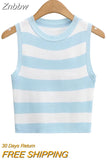Znbbw Women Off Shoulder Tank Top Summer Knit Ribbed O Neck Sleeveless Skinny Vests 2023 Sexy Solid Basic Tops 202304