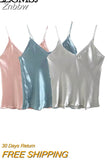 Znbbw TRAF 2023 Sexy V-Neck Solid Satin Woman Camis Tank Tops Sleeveless Summer Casual Camis Tops For Women
