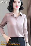 Znbbw Woman Blouses 2023 Office Lady Simplicity Hidden Breasted Silk Satin Shirts For Women Basic Clothing Female Casual Tops