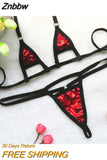 Znbbw bikini Sexy swimwear women swimsuit women biquini mini bikinis Bright patent leather Solid color Hollow out Triangle Thong