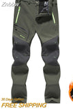 Znbbw Men's Waterproof Pants Winter Warm Camping Hiking Trekking Sport Trousers Male Casual Softshell Fleece Oversized Cargo Pants