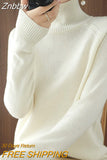 Znbbw Cashmere Sweater Women Autumn Winter Casual Solid Color Pullover Sweaters Female Long-sleeved Loose Bottoming Sweater