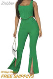 Znbbw Women's Set Tank Crop Tops and Wide Leg Pants Elegant Tracksuit Two Piece Set Sweatsuit Fitness Outfits