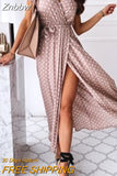 Znbbw Dresses Women 2023 Floral A-Line Elegant Chiffon Maxi Dress Bohemian Loose Casual Ruffle Beach Dresses for Women Vestidos