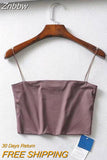 Znbbw Summer Women's Crop Top Sexy Elastic Cotton Camis sleeveless Short Tank Top Bar