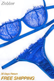 Znbbw Sexy Women's Underwear Lingerie See Through Bra Low Cup Lace Underwear Set Sexy Lingerie Set Bra And Panty Set