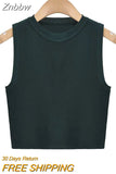 Znbbw Women Off Shoulder Tank Top Summer Knit Ribbed O Neck Sleeveless Skinny Vests 2023 Sexy Solid Basic Tops 202304