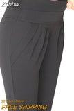 Znbbw Harem Pants For Women Comfortable Casual Stretch Straight Trousers Womens Black Navy Pantalones Mujer Size S-6XL