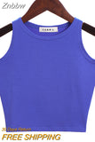 Znbbw 2023 New Women Sexy Cotton Crop Top Crop Bustier Multicolor Sleeveless Cropped Blusas Vest Tank Top Camisole 14 Colors