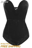 Znbbw Backless Solid Velvet Bodysuit Sweetheart Neckline Strapless Sexy Party Body Top Women Lace-Up Back Bodycon Bodysuits