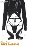 znbbw Fall Sexy Solid Asymmetric Hollow Out Bodysuit Club Outfit For Women 2023 Long Sleeve Fashion One Pieces Women Clothing