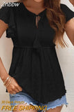 Znbbw Sleeve Jacquard White Blouse Women Elegant Summer Lace Up Lady Shirt Tops Mujer Hollow Out Fashion Shirts Blusas 25344