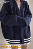 Znbbw Korean Style Basic Solid Cardigan Sweater Women Preppy Fashion Oversize Long Sleeve Jumper Female Autumn V-neck Jackets