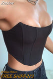 Znbbw Off Shoulder Velvet Fashion Sexy Corset Crop Tops Vest Female Underwear Backless Bustier Top Solid