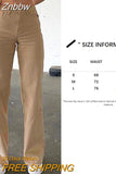 Znbbw Women Y2K Cargo Pants Khaki Loose Streetwear Vintage Low Waist Casual Straight Trousers Sexy Retro Loose Pockets Baggy Pants