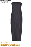 Znbbw Sexy Strapless Backless Zipper Split Dress Party Blue Denim Female Long Dress for Women Clothes Summer Evening Dresses