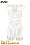 Znbbw Rhinestone Lingerie With Waistband Sheer Lace Sensual Underwear Glitter Tassels Naked Women Uncensored Sexy Intimate