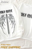 Znbbw Harajuku Weirdo Graffiti Letter Printed Hoodies Men Lucky Me I See Ghosts Mens Hooded Sweatshirt Fleece Pullover Streetwear