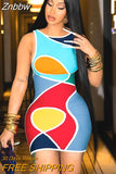 Znbbw Women Fashion Sleeveless Bodycon Club Streetwear Short Mini Dress 2023 Spring Summer Wholesale Items For Business