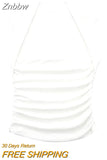 Znbbw TRAF White Crop Top Women Ruched Sleeveless Top Female Streetwear Y2k Woman Blouse 2023 Summer Sexy Off Shoulder Top