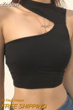 Znbbw Summer Sleeveless Sexy Women Girls Summer Vest Crop Top Shirt Blouse Casual Slim Black Tanks Hot S M L