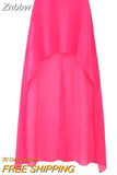 Znbbw TRAF Women Fashion Turtleneck Collar Asymmetrical Chiffon Smock Blouse Female Tulle Cape Shirt Blusas Chic Cloak Tops