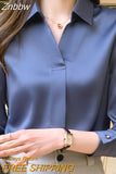 Znbbw Sleeve Blouse Women Blusas Mujer De Moda 2023 Chiffon Blouse Shirt Turn Down Collar Office Blouse Women Tops Blusa E235