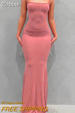 Znbbw Party Dresses Woman Spring Summer 2023 Elegant Satin Slip Sleeveless Backless Sexy Dress Casual Y2K Bodycon Dress