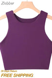 Znbbw Summer Fashion Women Sexy Slim Tops O-neck Sleeveless Double Nylon Ladies Good Quality Tank Tops 6 Colors