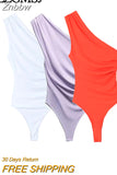 Znbbw TRAF Sexy Style Women One-piece Bodysuits One-Shoulder Slim Jumpsuit Fashion Elegant Women Tops