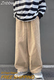 Znbbw Men Wide Leg Pants Japan Style Casual Women Cargo Trousers Harajuku Fashion New Baggy Sweatpants High Street Baggy Clothing