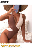 Znbbw Up Women One Piece Swimsuit 2023 Sexy Female Swimwear Swimming Suit High Waist Monokini Bathing Suit Beachwear Swimsuit