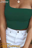 Znbbw Women Lady Female One Shoulder Crop Tops Sleeveless T-Shirt Tank Tops Summer Beach Vest Bare Midriff Summer Fashion Clothes