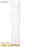 znbbw Fall Sexy Solid Asymmetric Bodycon Maxi Dresses Club Outfit For Women 2023 Black One Sleeve Evening Party Dress Female