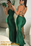 znbbw Lace Up Women Solid Satin Maxi Dress Backless Bodycon Sexy Streetwear Party Elegant Festival Evening Summer Long Dress
