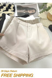 znbbw Summer Korean Causal High Waist Solid Color Suit Shorts Women's New Fashion Elegant Wide Leg Female Shorts Bottoms
