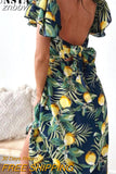 znbbw Women Slim Maxi Beach Dresses Summer Holiday Retro Print Slash Neck Party Dress Fashion Boho Floral Big Backless Sexy Long Dress