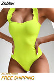 Znbbw Sexy Women One Piece Swimsuit Swimwear Female Solid Thong Bathing Suit Swimming Suits Monokini Beachwear Swimsuit