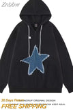 Znbbw Men's Hoodies Sweatshirt Women's Oversized Sweatshirts with zipper Harajuku Casual Style Y2k Star Coat Streetwear Hip Hop Jacket