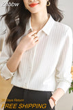 Znbbw Fashion Office Lady Turn Down Collar Striped Blouse Shirt Women Tops Blusas Mujer De Moda 2023 Long Sleeve Blouse Women G833