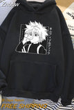 Znbbw Hunter X Hunter Hoodies Sweatshirt Killua Zoldyck Anime Manga Loose Hooded Sweatshirt Hoody Pullover men Clothes