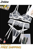 Znbbw Sexy Lingerie Women's Underwear See Through Sensual Lingerie Woman Exotic Costumes Bra with Bones Lingerie 3 Pieces