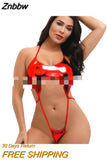 Znbbw micro bikini swimwear women swimsuit one piece biquini bikinis Patent leather Halter String Lace adjustable Thong