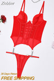 Znbbw Fancy Lingerie Backless Lace Up Corset Set Seamless Underwear 3-Piece Bra Kit Push Up Exotic Sets Black Fine Intimate