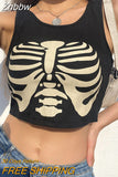 Znbbw New Women Sexy Crop Tops Summer Y2K Aesthetic Cute Corset Tank 90s Fashion Casual Sleeveless Body Blouse E-girl Cropped Top