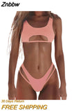 Znbbw Sexy Bikini Hollow Out Women's Swimsuit High Cut Micro Swimwear 2023 Stylish Bathing Suit Beach Outfits 2 Pieces